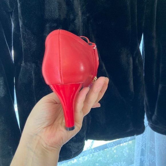 Red High Heel Ankle Boots - Picture 4 of 6